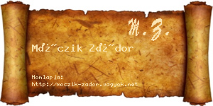 Móczik Zádor névjegykártya